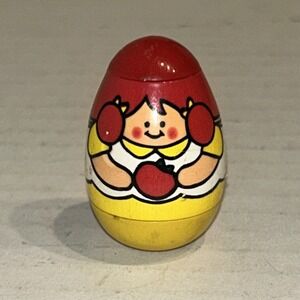 Vintage‎ Hasbro Weebles Wobble Romper Room 1973 Girl With Apple